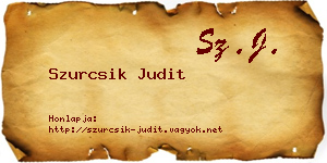 Szurcsik Judit névjegykártya